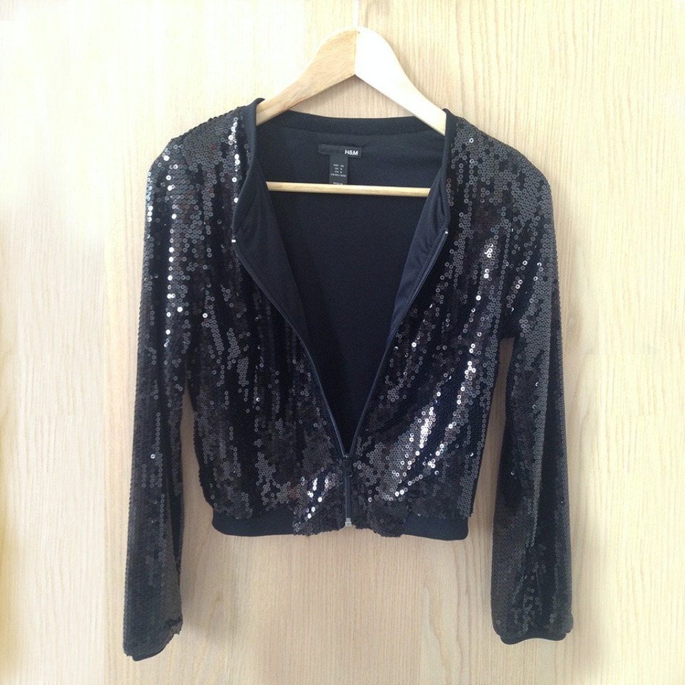 H&M Cropped Sequin Jacquet